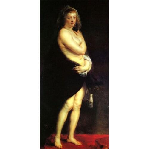 Hand Painted Female Oil Canvas Painting Reproduction Home Decor Wall Art Venus in Fur Coat Naked Fairy High Quality No Framed