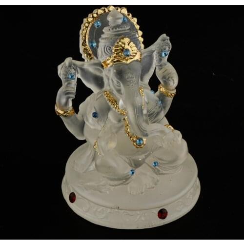 Ganesh Hindu Elephant God of Success Statue, Resin Transparent