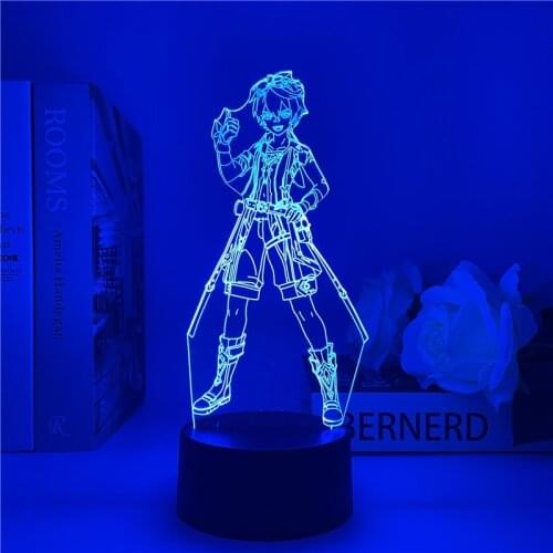Genshin Impact Bennett night light led two-dimensional game bedroom bedside decoration children sleep acrylic colorful 3d light