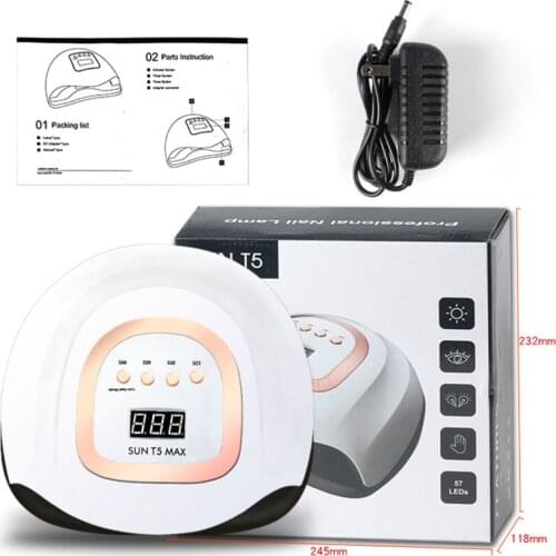 220W LED Nail Lamp UV Lamp Nail Dryer SUNT5MAX Four-speed Phototherapy Lamp Curing All Nail Polish Manicure Nail Art Lamp