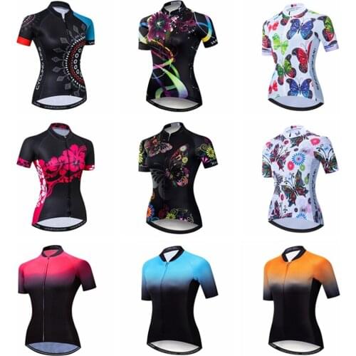 UFOBIKE Cycling Jersey Womens Short Sleeve Bike Jerseys Bicycle Shirt Back 3 Pocket S-XXXL