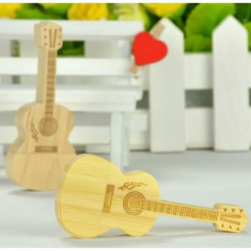 Hot Sale Wooden USB Flash Drive 512GB 1TB Bamboo Guitar Pendrive Maple Wood Pen Drive 32GB 64GB 128GB Memory Stick Gift 2.0 Key