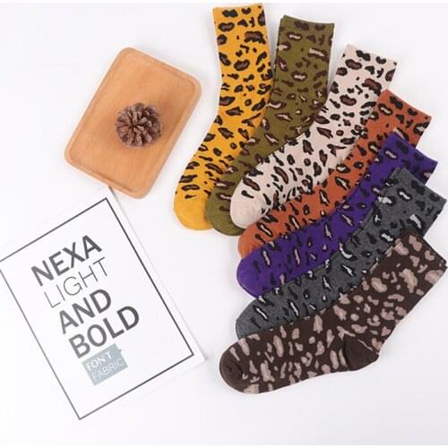 Socks Womens Set Sailor Moon Harajuku Warm Korean Style With Print Funny Leopard Print Couple Winter Fashion Personalized Japan