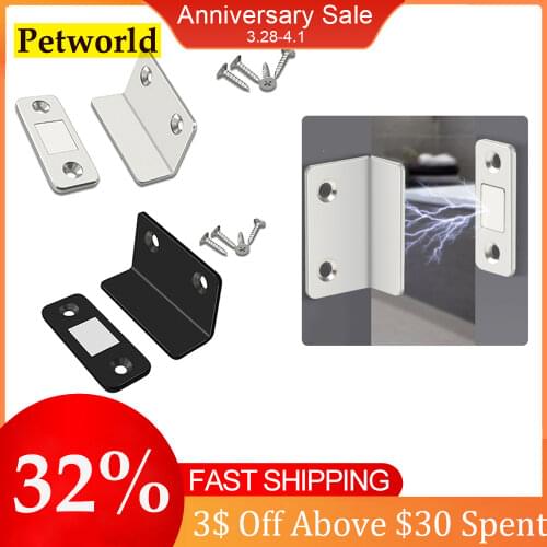 1 Set Strong Door Closer Magnetic Cabinet Catches Magnet Door Stops Door Closer With Screw For Closet Cupboard Furniture