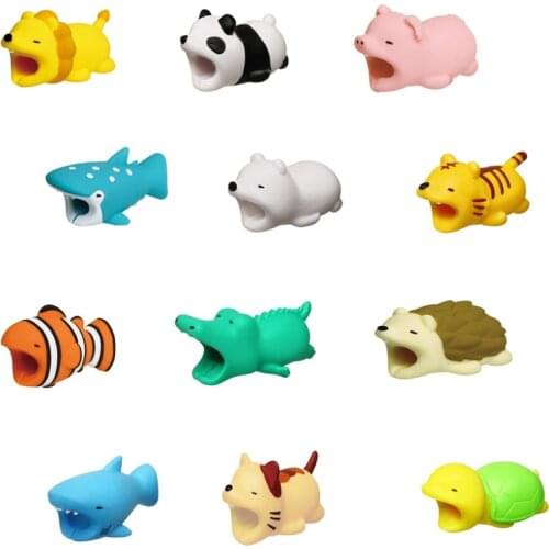 1 pcs Cable Bite Ainimal Protector For Iphone Cable Winder Phone Holder Accessory Chompers Rabbit Dog Animal Doll Christmas Gift