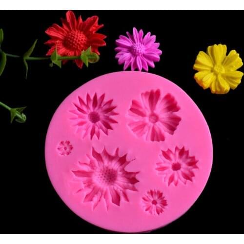 1pcs Simple Fashion DIY Chrysanthemum Model Silicone Chocolate Fondant Mould Creative Birthday Cake Tool Kitchen Supplies