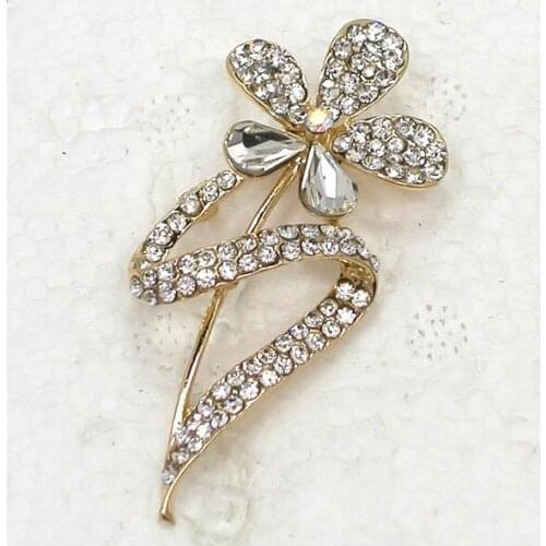 12pcs/lot Wholesale Fashion Brooch Rhinestone Flower Pin brooches Bridal Wedding party Jewelry gift C102302