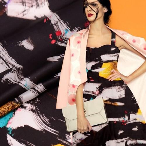 140cm digital printing silk organza satin fabric 19mm perspective smooth shirt dress silk fabric satin wholesale silk cloth