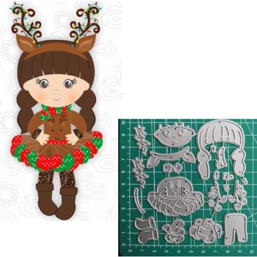 2019 Christmas Girl Metal Cutting Die Cuts Scrapbooking Dies Metal Nouveau Arrivage 2019