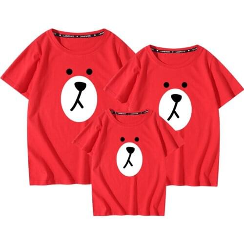 2021 Family Matching Outfits Short Sleeves Cotton Top Tees Mother Father Daughter Matching Clothes Shirts Tee