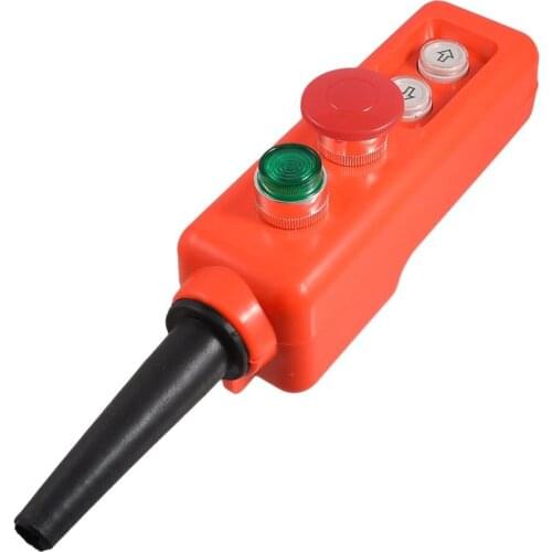 24V Green Lamp Up Down Red Mushroom Hoist Push Button Switch Control Station