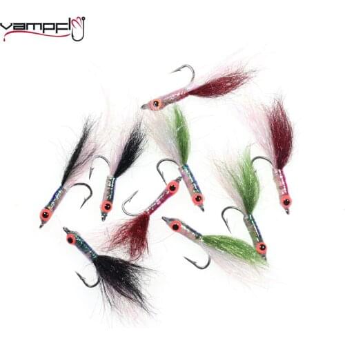 Vampfly 3PCS 4# 3D Fish Eyes Minnow Streamer Fly For Trout Bass Baitfish Pike Salmon Fishing Lures Baits Ice Dub Streamer Fly