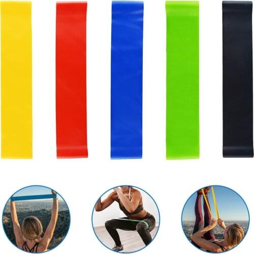 5 sizes Indoor Yoga Fitness Equipment 0.35mm-1.1mm Outdoor Rubber Band Pilates Exercise Workout Rubber Band