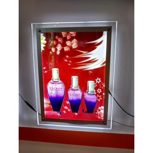 6PCS Crystal Frame LED Illuminated Panels,Outdoor Slim A2 Acrylic Advrtising LightBoxes