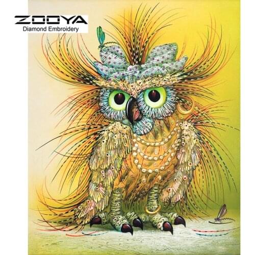 5D DIY Diamond Painting Owl Diamond Painting Cross Stitch Lovely Cartoon Owl Animal Diamond Stick Drill Draw Rhinestone CJ236