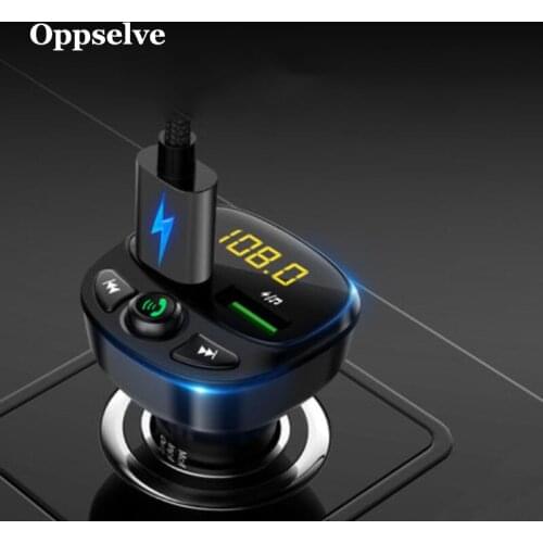 Car Bluetooth 5.0 FM Transmitter Handfree Audio Receiver Kit Dual USB Charger 2 Port USB Music Player For iPhone Samsung Xiaomi