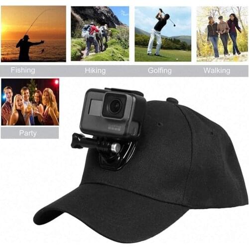 Baseball Hat Sun Hat Adjustable Cap with Quick Release Buckle Mount for GoPro Hero Session 6 5 4 3 2 1 Xiaomi Yi 4K and More