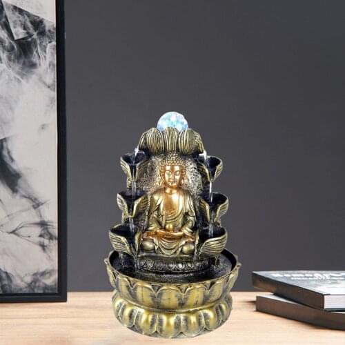 Buddha Tabletop Water Fountain Water Feature Decoration Landscape Feng Shui