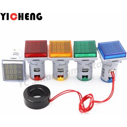 Square LED digital display three-digit display voltage and current Hertz meter signal combination table indicator tester