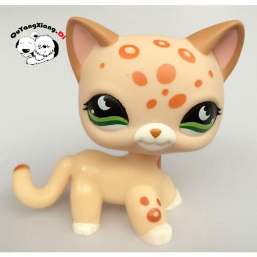 CWM015 Pet Shop Animal Green eyes Warm yellow Cat doll action Figure kitten