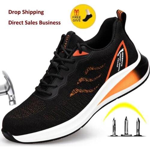 Breathable Male Steel Toe Work Shoes Puncture-Proof Safety Shoes Man Work Sneakers Indestructible Safety Boots Male Dropshipping