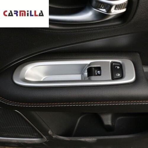 Chrome Window Glass Lift Switch Button Panel Cover Trim Sticker for Jeep Compass LHD Second Generation 2017-2020
