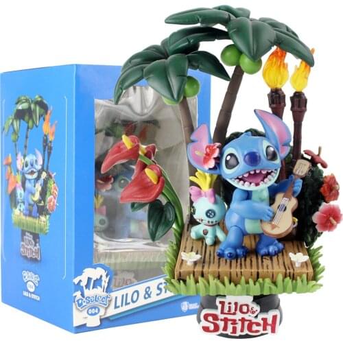 15cm Beast Kingdom Lilo and Stitch Toys Scrump Hawaii Holiday Time D-Select 004 PVC Action Figure Collectible Model Dolls