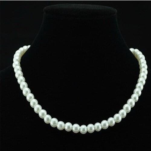 Classic Elegant White 7.5 mm Diameter Pearl Necklace for Women Men Girls Teens Wedding Banquet Necklaces 2021 Trend New Arrival