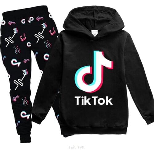 Tik Tok Tops+Pants 2Pcs Set Girl Boys 2-13Y Children Cartoon Anime Amongus Suit Autumn Spring Clothes Kids Baby Tracksuits