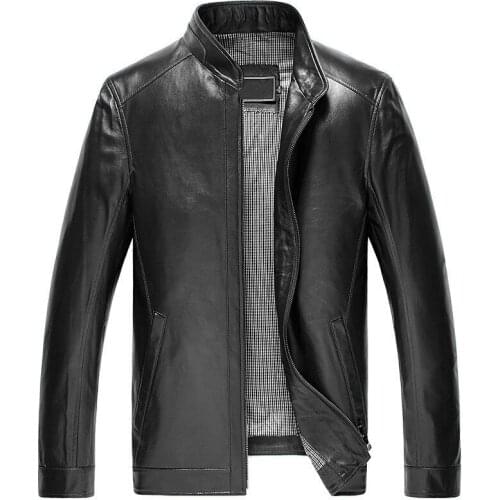 Mens Leather Autumn Winter Jacket Men Genuine Sheepskin Coat Plus Size Jackets 4xl 5xl Chaqueta Mujer MY1585