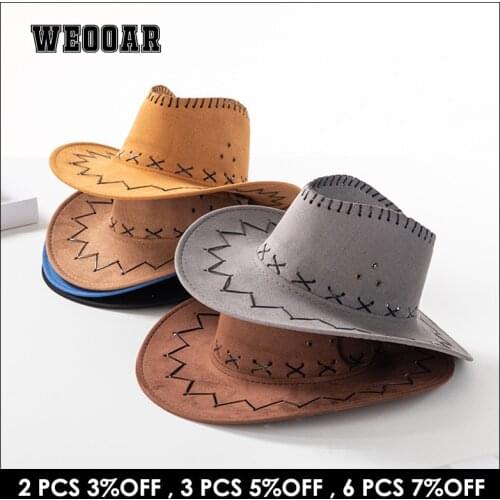 Western Style Pink Cowboy Hat for Men 2021 Autumn Vintage Wide Brim Beach Cowgirl Hat Trendy Costume Caps for Unisex Kids MZ234