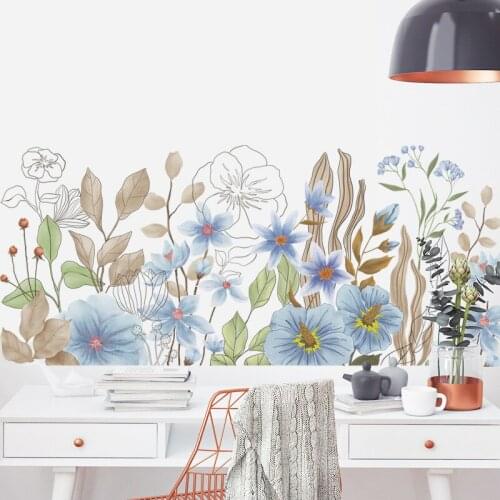 Sky Plants Exotic Flowers and Plants Wall Sticker Decor Removable Bathroom Decoration Home Accessories Baby Nursery Wallstickers