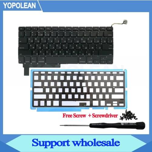 New Small Enter Russian Keyboard With Backlight For Macbook Pro Unibody 15" A1286 2009 2010 2011 2012 Years