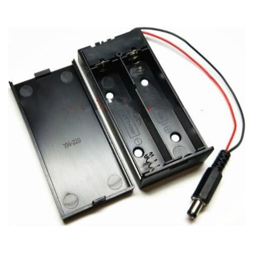 New Power bank 18650 Battery Holder Plastic Battery Holder Storage Box Case for 2x18650 With DC5.5 * 2.1mm power plug