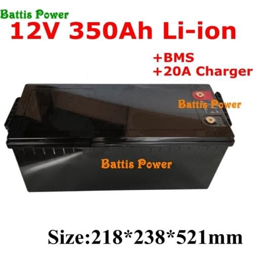 Rechargeable 12V 350Ah Lithium li ion battery pack for Solar Solar energy storage system/electric boat/RV/solar panel+20Acharger