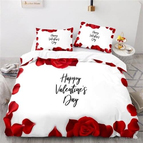 Red Rose Flowers Petals 3D Print Duvet Cover Set Twin Full Queen King Size Bedding Set Quilt Cover Pillowcase Home Textile Gift