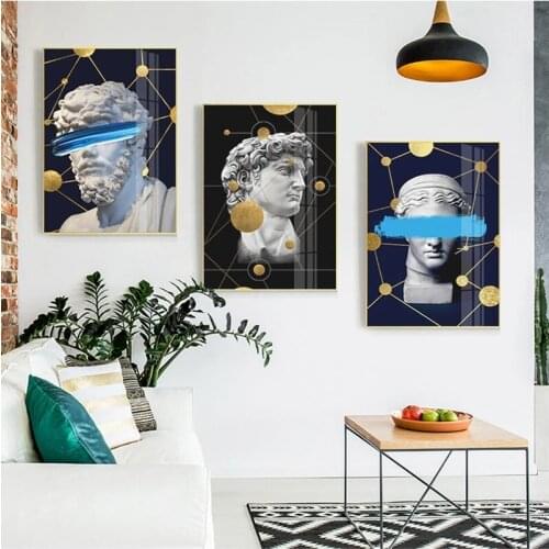 Post-Modern Statue Figure Creative Canvas Painting Fahsion Poster Print Wall Art Picture For Living Room Aisle Modern Home Decor
