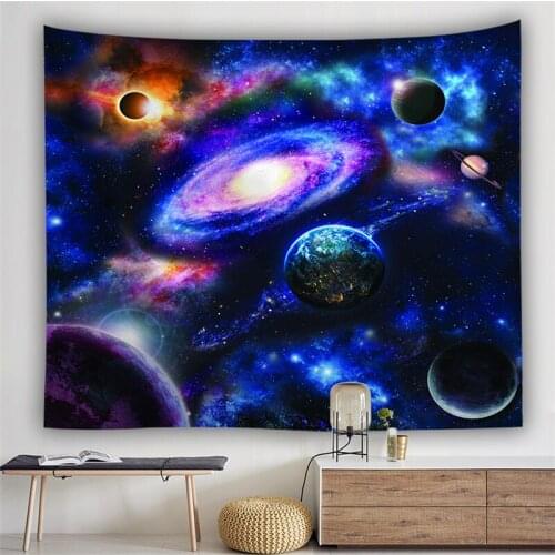 Psychedelic Universe Tapestry Galaxy Universe Space Print Hippie Witchcraft Living Room Backdrop Decoration Colorful Home Decor