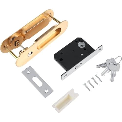 Sliding Door Lock Handle Anti-Theft With Keys For Barn Wood Furniture Hardware Bathroom Cabinet Bathroom Balcony Sliding Door
