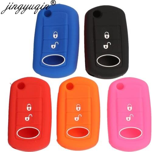 Jingyuqin 3 Buttons Flip Folding Silicone Key Case Fob Cover for Range Rover Sport Land Rover Discovery