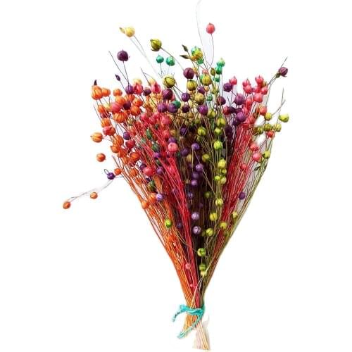 Hidden Botanics Natural Dried Flax Grass Bunch Wedding Home Decoration Flowers Arrangement Material White Yellow Pink Peach