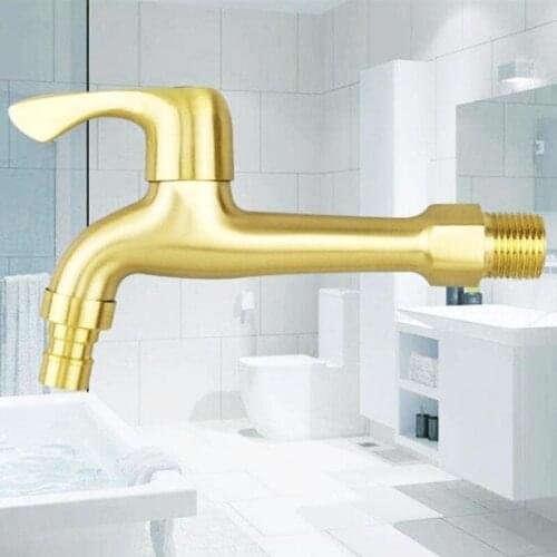 LASO All copper washing machine faucet four fast water mouth small bibcock copper color single cold faucet mop pool