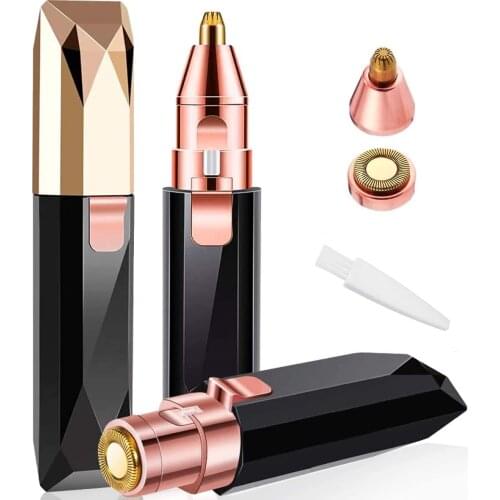 Eyebrow Trimmer & Facial Hair Remover for Women, 2 in 1 Eyebrow Razor and Painless Hair Remover, Eyebrow Lips Body Facial Hair