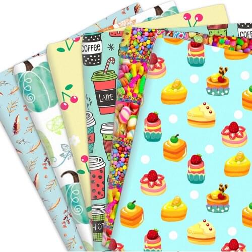 Spring Cake Ice Cream Flower 100% Pure Polyester Cotton Material Patchwork Sewing Fabrics Quilt Needlework DIY Cloth 50*145cm