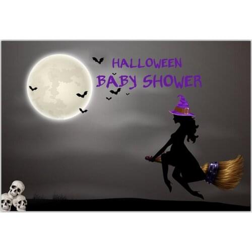 Halloween baby shower photo Backgrounds vinyl funds fotografia black witch photography Backdrops for photo studio props G-1030