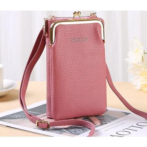 Ladies Mobile Phone Pocket Long Card Holder Coin Pockets Zipper Leather Wallets Casual Purse for Women Shoulder Bags bolso mujer