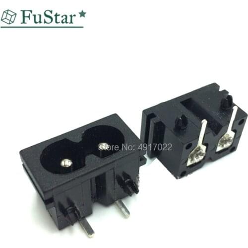 10Pc AC power outlet Two Holes 22*12MM board 2.5A250V 8-Type Eight-Pin Socket BX-180-H01 AC Power Switch Socket Copper Connector