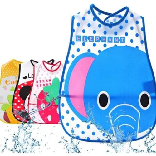 12pc/Lot Baby Bibs EVA Waterproof Lunch Boys Girls Infants Cartoon Pattern Bibs Burp Cloths for Children Self Feeding Care