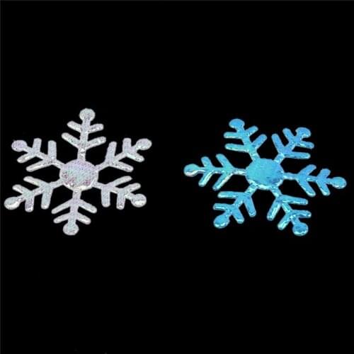 2/3cm Christmas Ornament Snowflake Xmas Birthday Party Wedding Decoration Handmade Home Decor Color Glitter Accessory