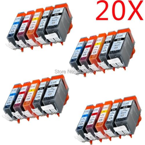 20X W/Chip PGI520 CLI521 Compatible ink cartridge For canon MX860 / MX868 / MX870 / MX876 printer